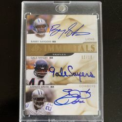 Barry Sanders Gayle Sayers Emmitt Smith Autograph Very Rare /10