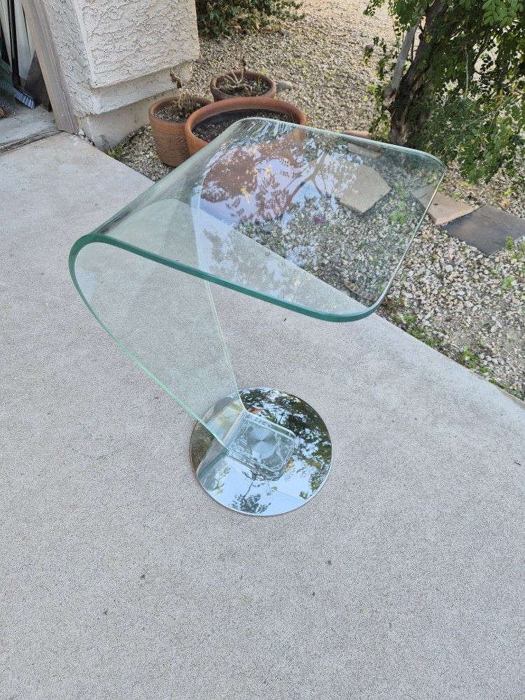 Glass Waterfall Side End Table
