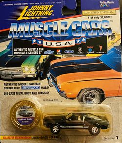 Johnny Lightening 1968 Ford Shelby GT 500 (rare) Muscle Cars USza 1/20000 with authentic paint, Cramer wheels metal on metal with gold coin series #1