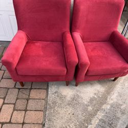 2 X Dusty Rose Pink Armchairs 