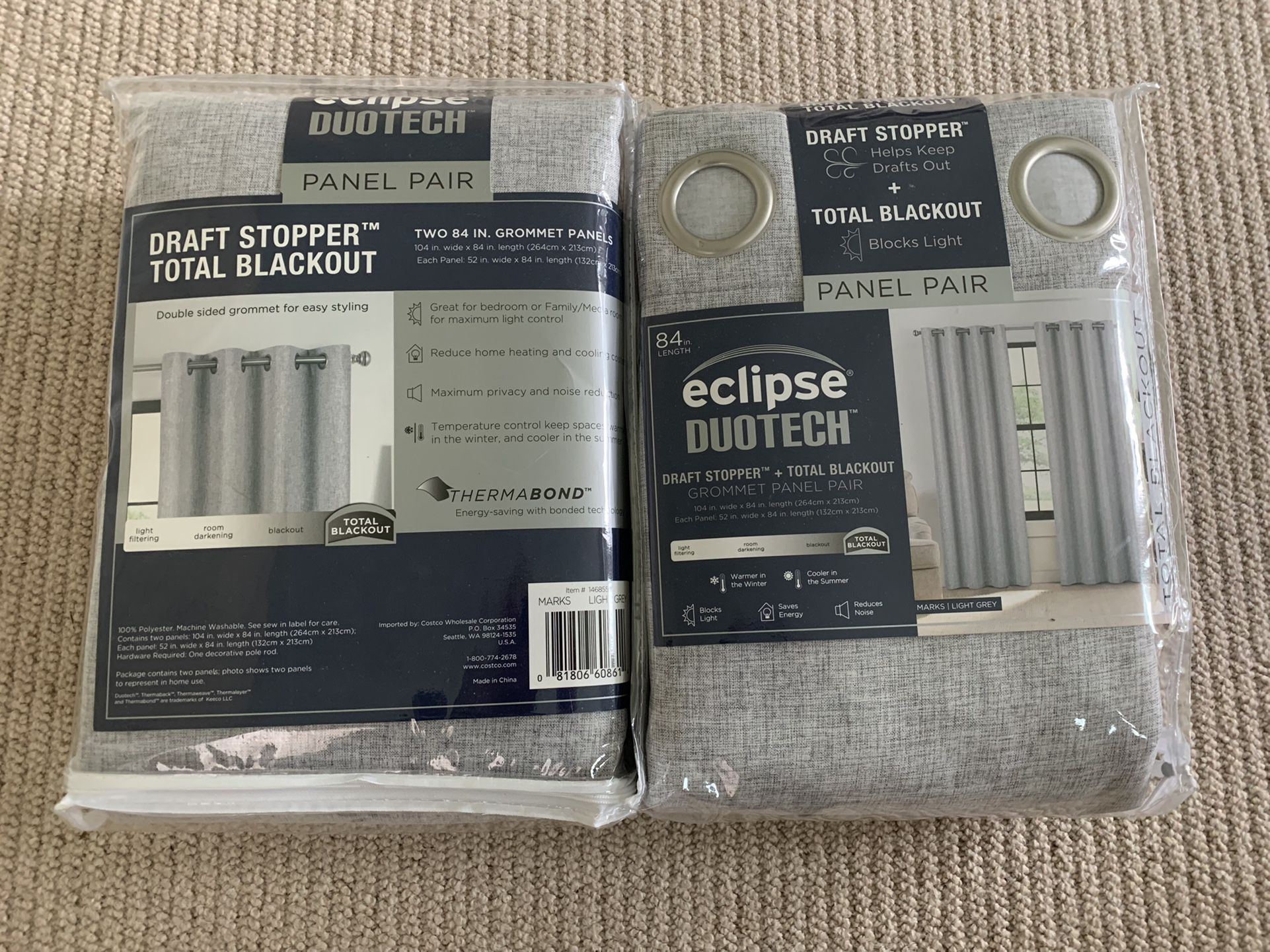 Two Sets Of Blackout Curtains (New)