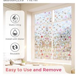 Window Vinyl Privacy Film - Holographic (23.6 x 118 Inches)