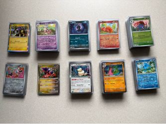 312 Pokemon Holo & Reverse Holo Cards — Penny Sleeved & Sorted