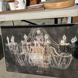 Chandelier Canvas With Jewels