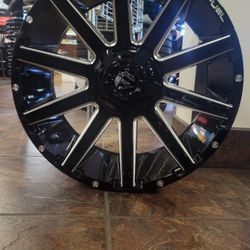 20x9 -1   5X150 5X139.7 WHEELS FUEL CONTRA GLOSS BLACK MILLED  TIRES AVAILABLE  TOYOTA TUNDRA  DODGE RAM 1500 5-LUG 