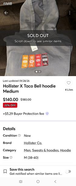 Hollister x Taco Bell Sweater $75 Size M