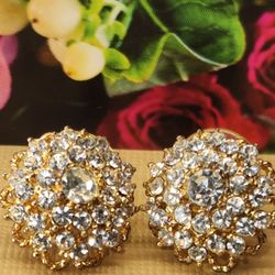 #1811, PRECIOUS PAVE CUBIC ZIRCONIA VINTAGE EARRINGS
