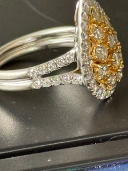 Anillo de diamantes oro blanco 14k