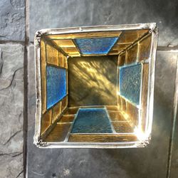 Vintage Stained Glass Candle Holder