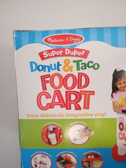 Melissa & Doug Super Duper Donut & Taco Rolling Wooden Food Cart