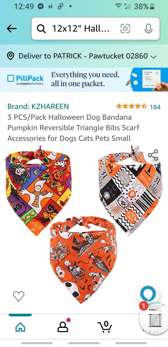 3 PCS/Pack Halloween Dog Bandana Pumpkin Reversible Triangle Bibs Scarf Accessories for Dogs Cats Pets Small

