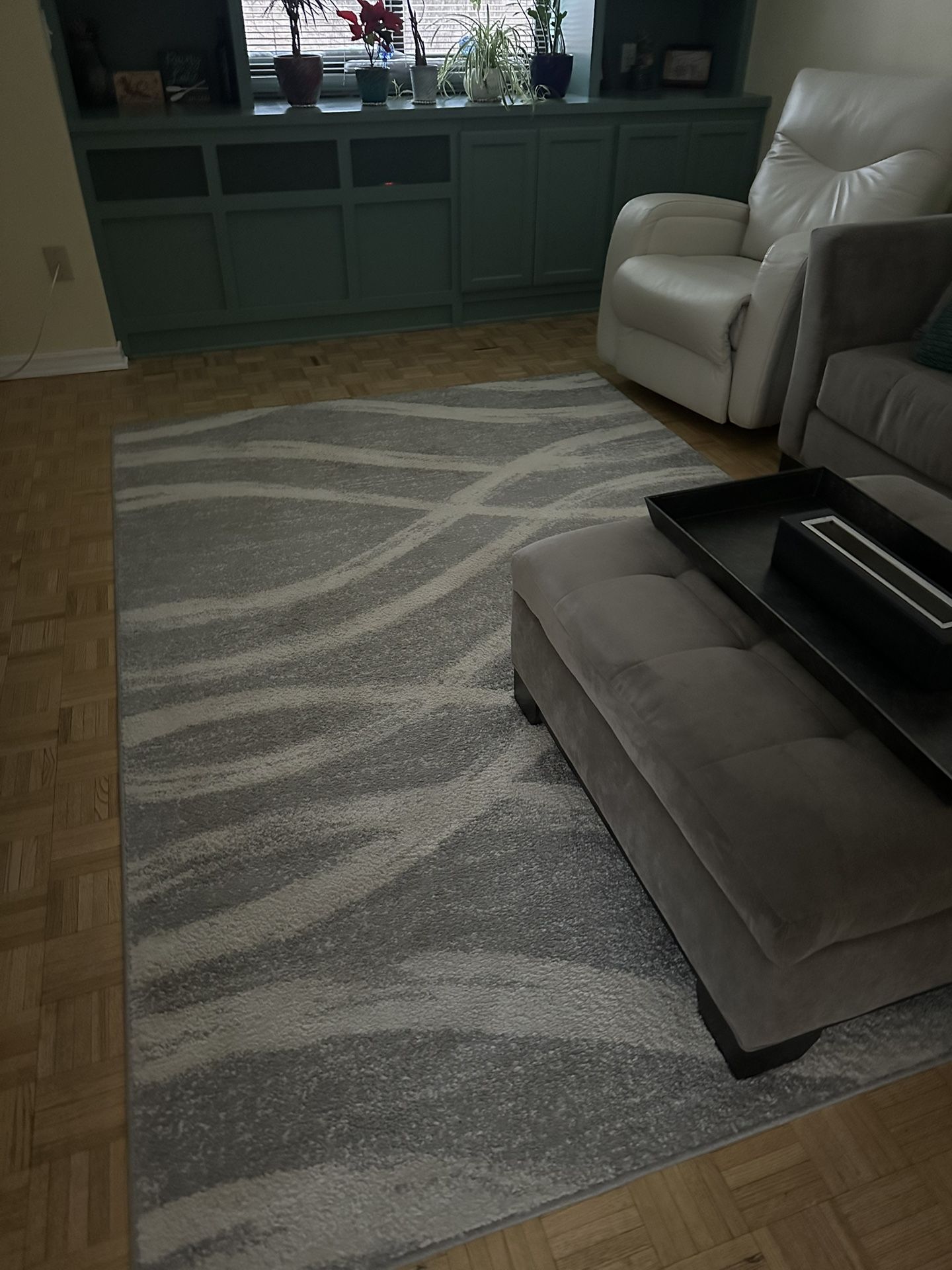 Grey & Ivory Living Room Rug 6x9