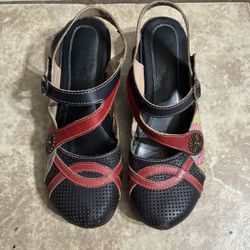 Black Leather And Red Leather Shoes