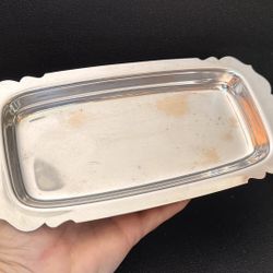 Antique silver coated tray