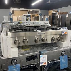New Kitchen Aid 36” Wide Built In Gas Cook Top 😻