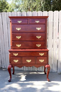 Queen Anne style highboy cherry dresser