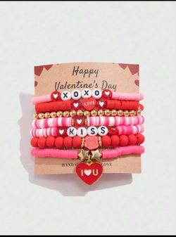 Valentines Day Bracelet 7pcs Set New!