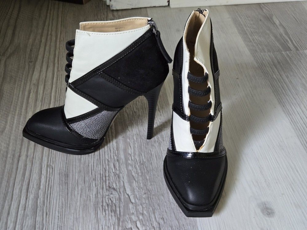 Black/White Booties