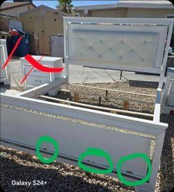 King Size bed frame ONLY some damage on the footboard see pictures