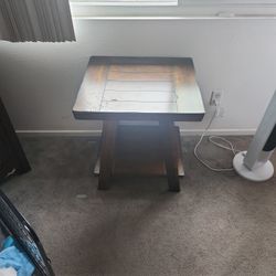 2 Rustic Wood End Tables