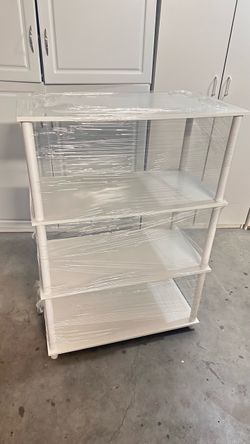 2x White 4-Tier Storage Shelf / Organizer