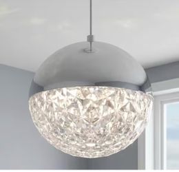 Carat Ball 15-Watt 1-Light Modern Chrome 5CCT Integrated LED Hanging Mini Pendant Light - brand new