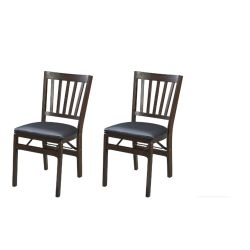 Stakmore by Meco Folding Chairs Set of 2 Wood Upholstered Seat Retail $120.00