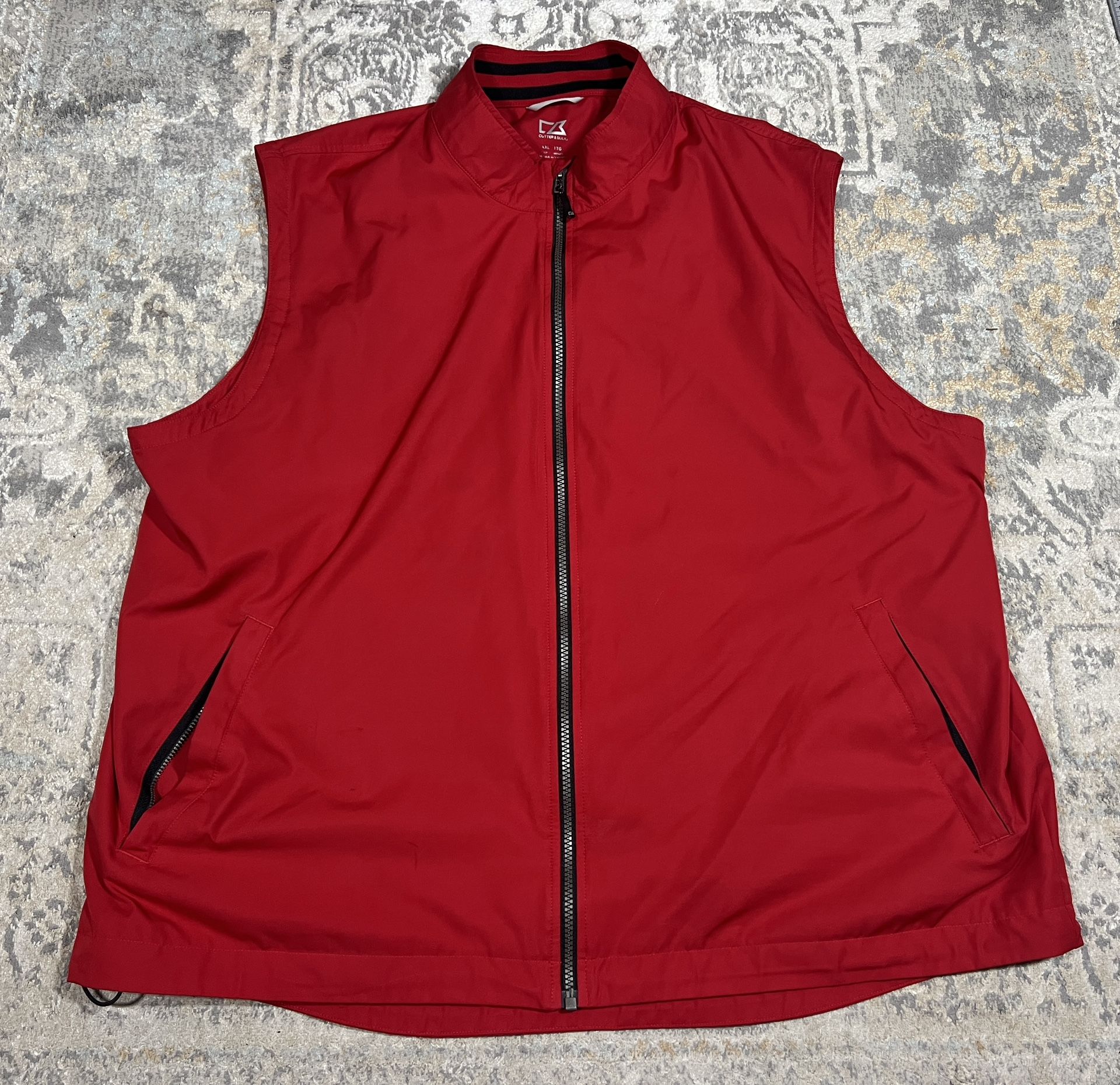 Cutter & Buck Weathertec Vented Full Zip Pockets Men's Size XXL Red Vest