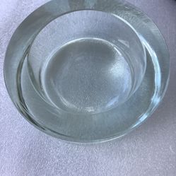 Bottle Or Candle Holder Heavy Clear Glass