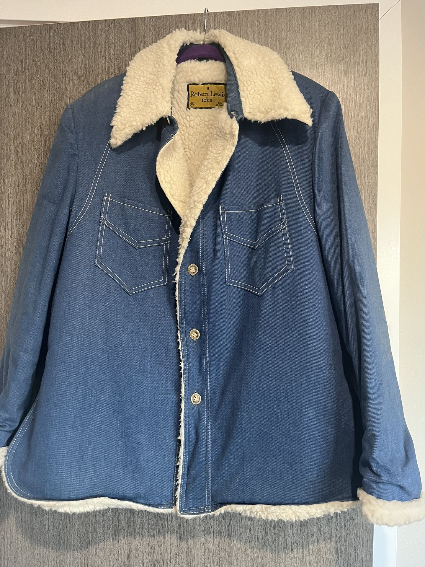 Vintage Robert Lewis Women’s Denim And Sherpa Jacket Size 40 (L)