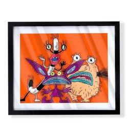 Nickelodeon Aaahh!!! Real Monsters art piece on black Frame