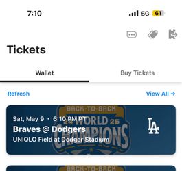 Dodger Stadium tickets for Saturday 5/9/26