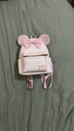 Loungefly White And Pink Minnie Mouse Backpack