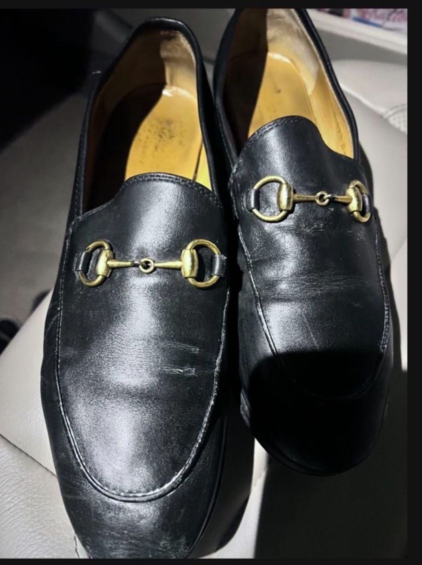 GUCCI SHOE GUCCI. Authentic/Real/Loafer/Black Leather/Very Heavy/Size 9