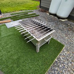 Timeless Steel Heavy Duty BBQ Grill / Mangal / Woodfire / Shish Kabob with 10 Skewers