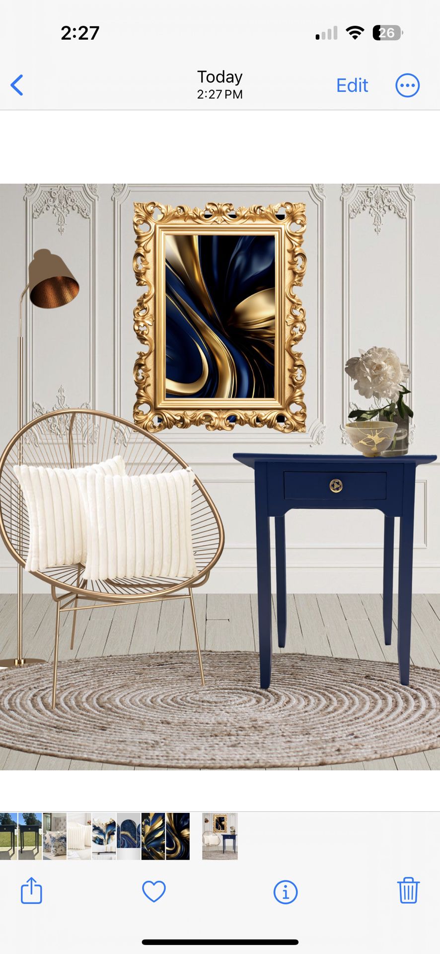 Navy Blue end table