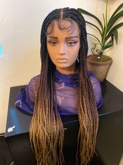 Three tone braided wig
