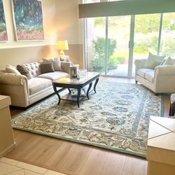 Macy's Velveteen Sofa & Matching Loveseat 