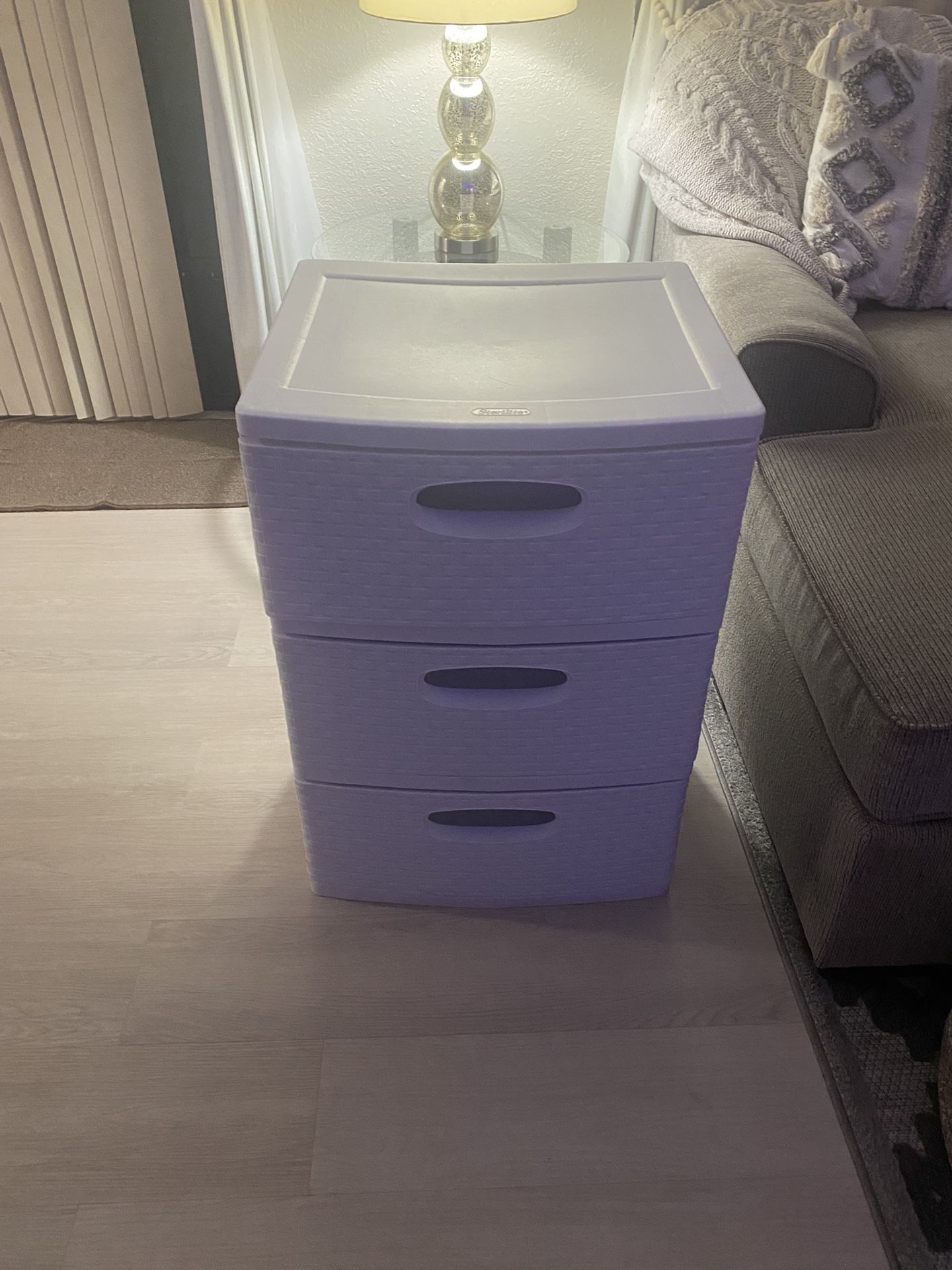 3 Drawer Plastic White Storage Bin