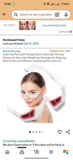 Under Eye Red Light Therapy Device, Red Light Therapy Glasses for Eyes Light-Weight Eye Massager for Reducing Dark Circles and Puffiness, Smoothing Fi