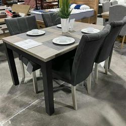 Garvine Gray/Black 5-Piece Dining Room Set (Dining table and Chairs