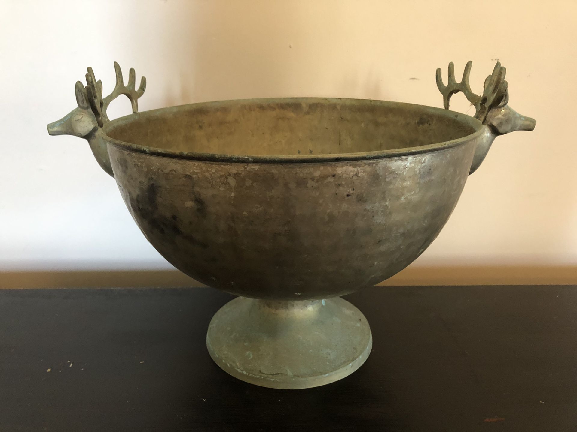 Antique Large deer head bowl