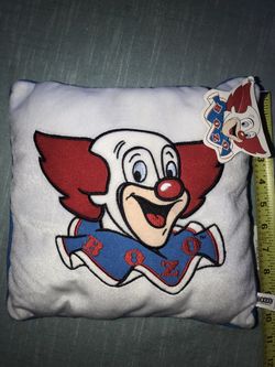 Bozo the Clown Throw Pillow (NEW) Approx. Size 10”x10”x4”