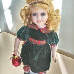 Porcelain Doll - Christmas Themed