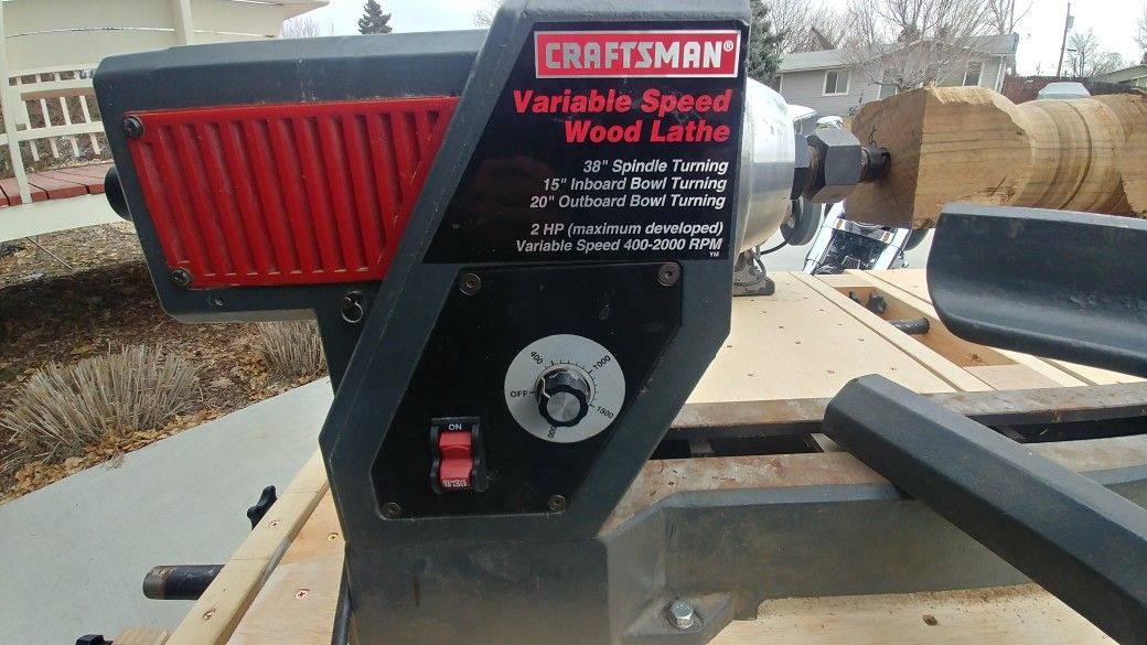 Craftsman wood lathe, Chuck and custom rotating top stand