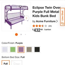 Twin Metal Bunk Bed Frame (Pick Up)