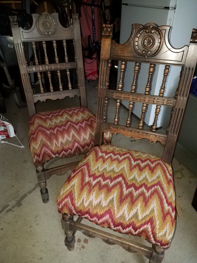 Antique solid wood chairs
