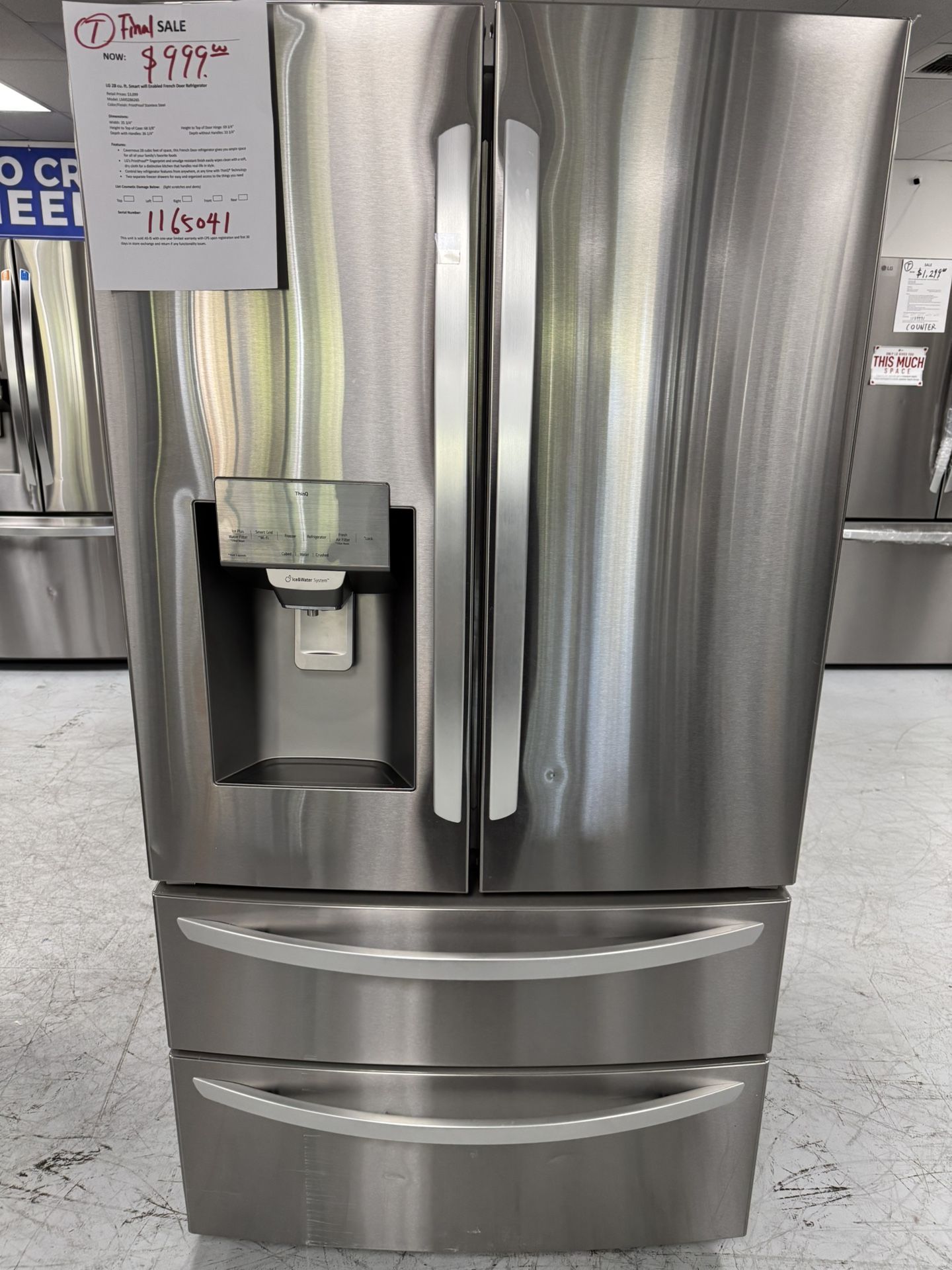 28 Cu.ft French Door Refrigerator With Water And Ice