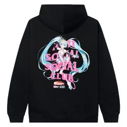 Anti Social Social Club ASSC X Good Smile Racing Hatsune Miku Black Hoodie