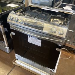 Slide in gas stove Samsung 30 inch wide stainless steel